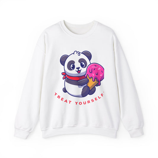 Treat Yourself Panda Sweatshirt | Unisex Heavy Blend Crewneck