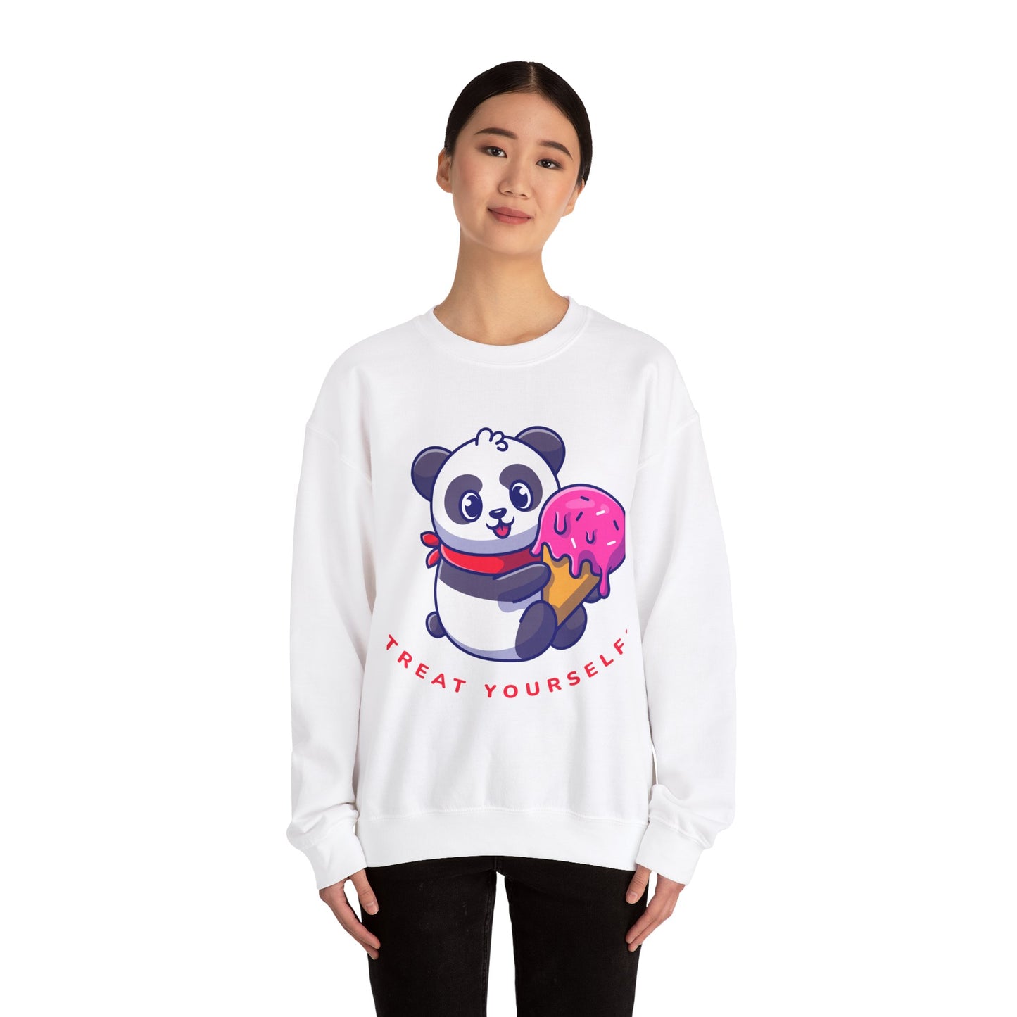 Treat Yourself Panda Sweatshirt | Unisex Heavy Blend Crewneck